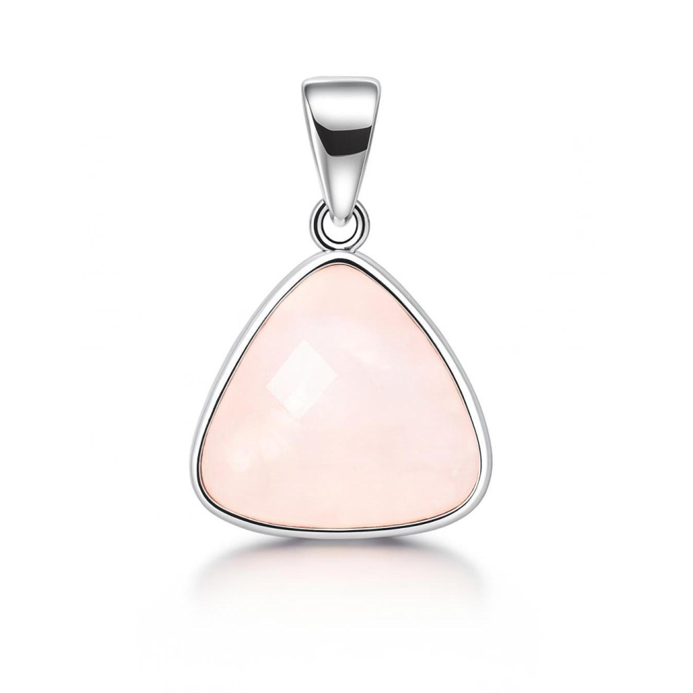 Pendentif En Argent 925 Avec Quartz Rose - Modèle P-AR-101, Marque Délicatement Doux | Neuf Avec Étiquettes