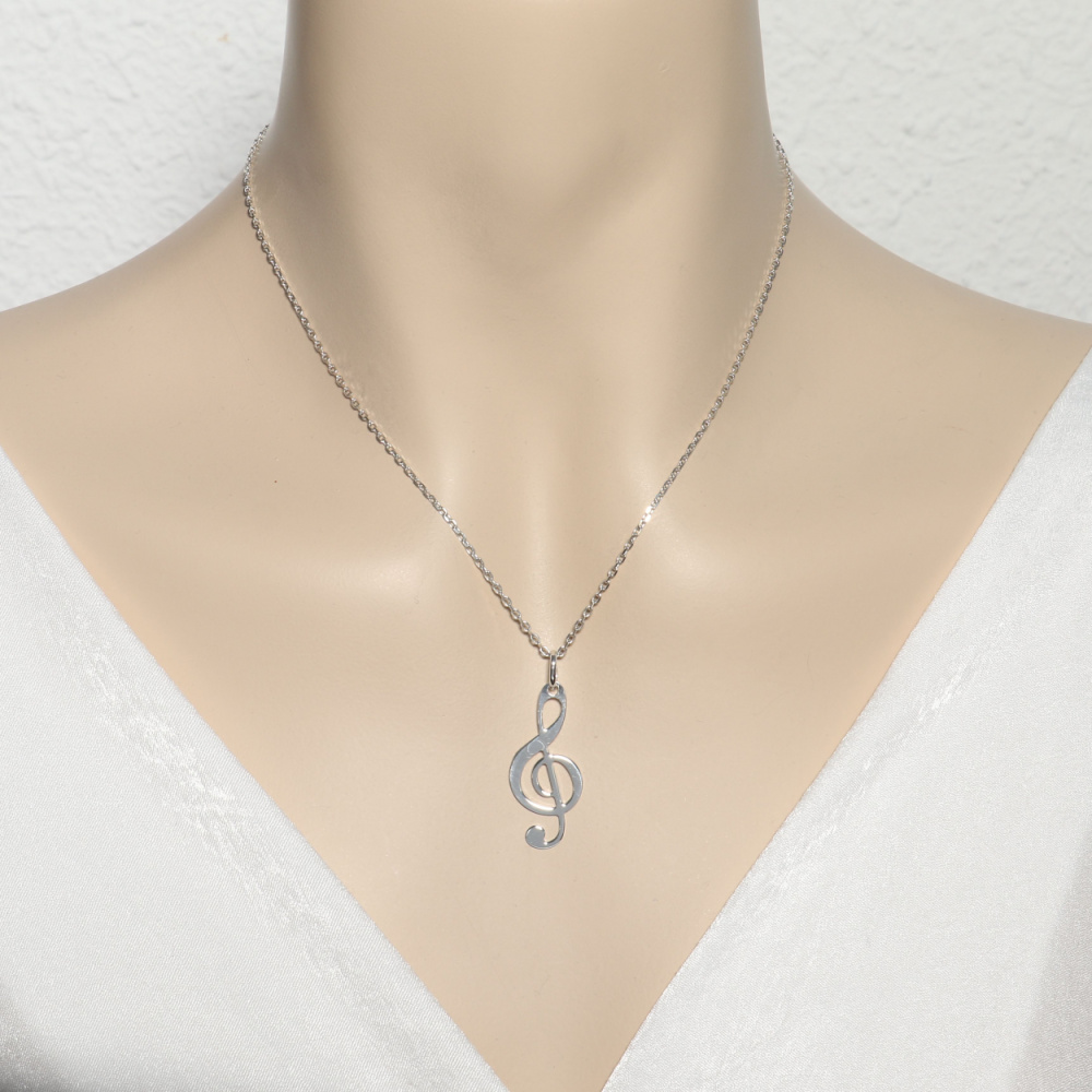 collier argent clé de sol collier argent clé de sol