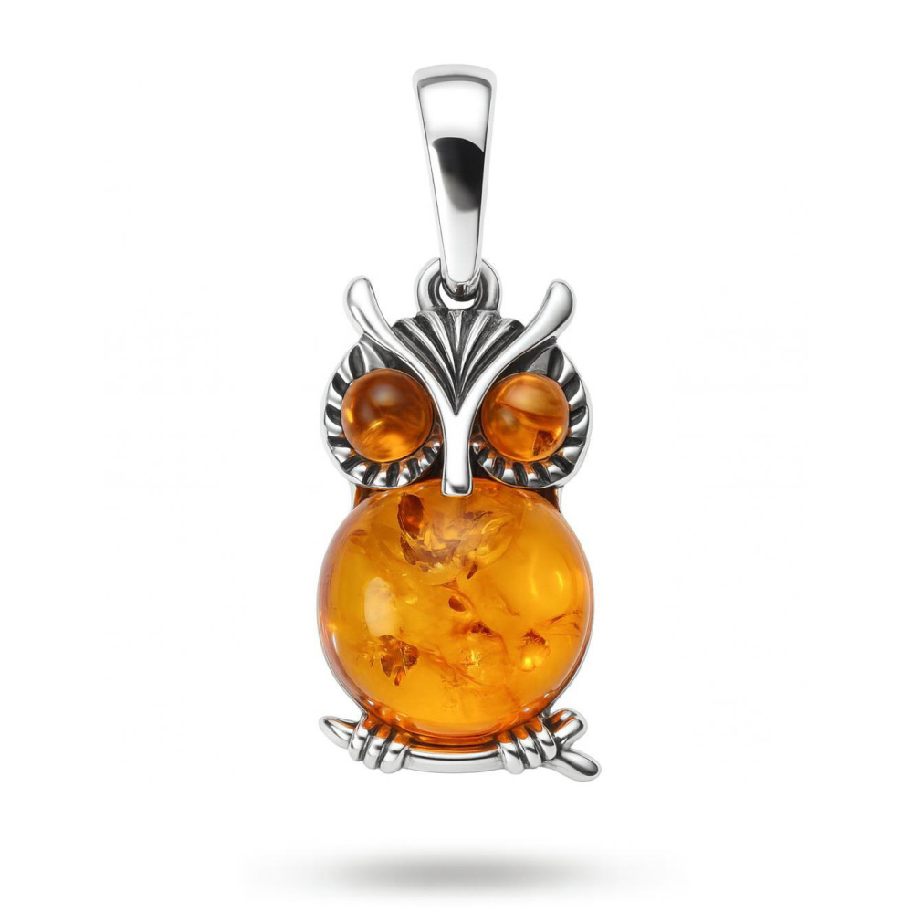 Pendentif Hibou Pierre Naturelle Gemme main image 1