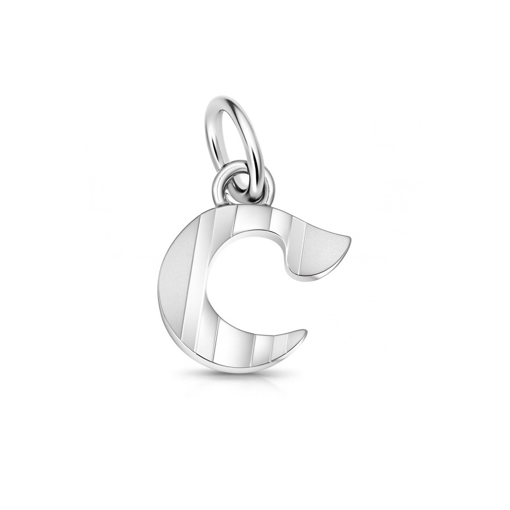 Pendentif Lettre Initiale En Argent Massif 925/1000 - Zirconium Cubique, Bijou Personnalisable Neuf