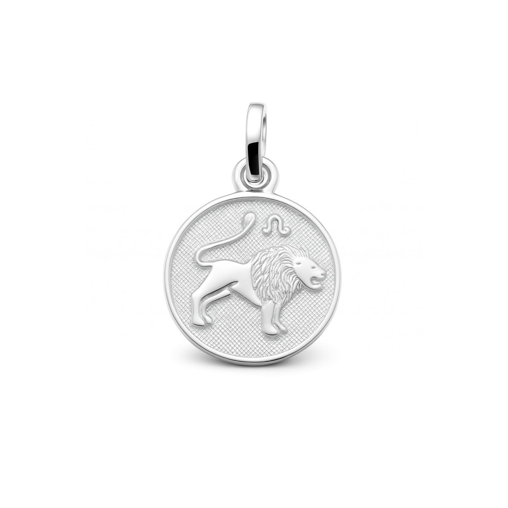 Médaille Zodiacale Argent 925 Signe Lion, Vintage 1970, Neuve Sans Emballage
