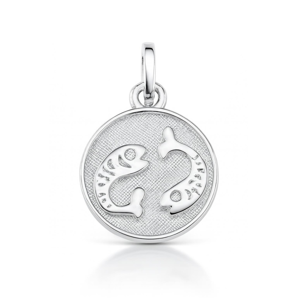 Pendentif Parchemin Zodiaque Poissons 16 Mm - Plaqué Or 18K (5 Microns), Marque Dolly-Bijoux, Neuf Avec étiquettes