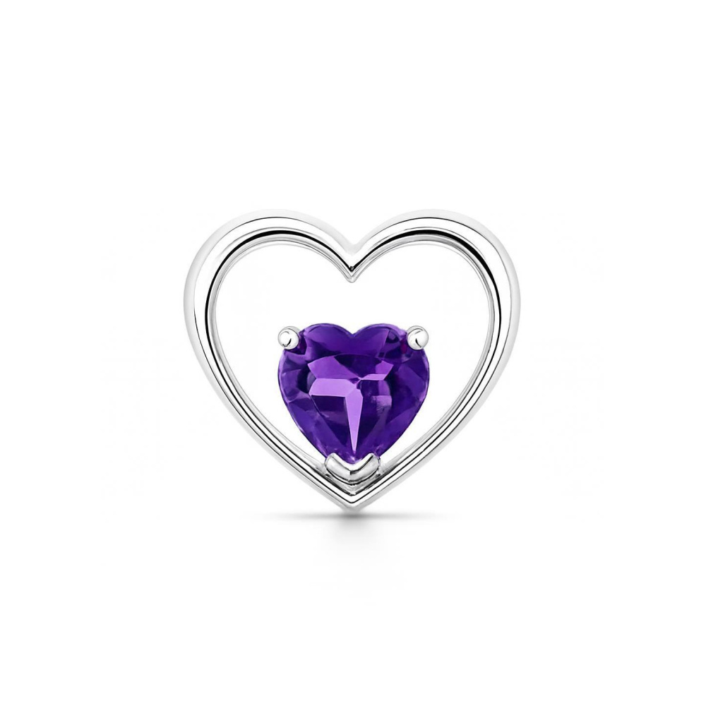 Pendentif Cœur En Améthyste Lithothérapie - Neuf Sans Emballage, Couleur Violet, Cadeau Noël