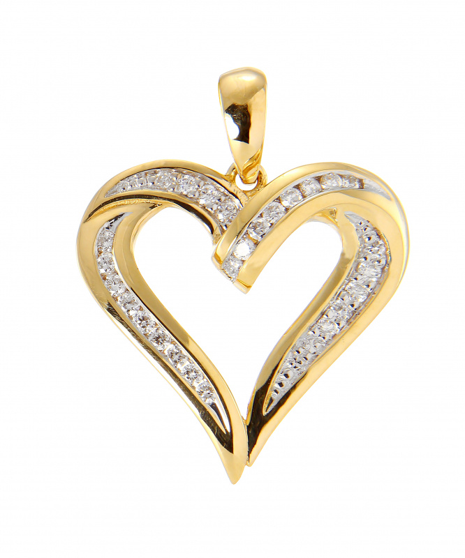 Pendentif Or 9 Carats Avec Cristal Briolette Amberta - Design Élégant Sans Chaîne - Pour Femme