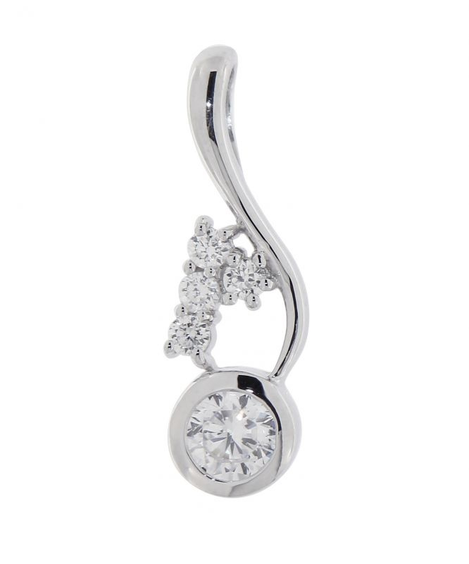 Pendentif Porte-Photo Argent 925 Rhodié - Oxyde De Zirconium - Rond - Marque Tata Gisèle - Neuf