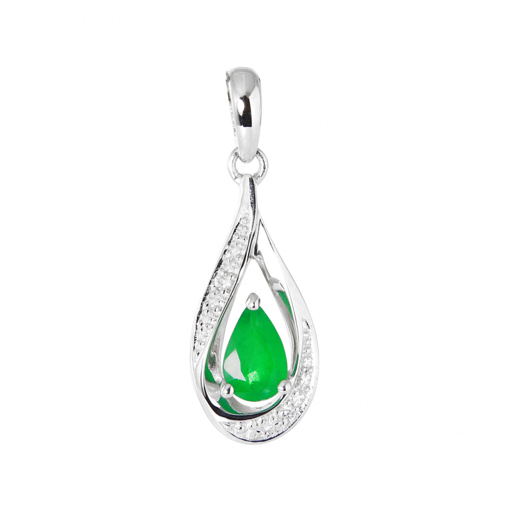 Emeraude de Colombie taille Poire Vert 1.31 carats