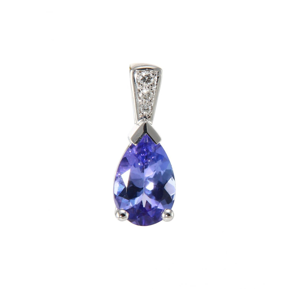 Pendentif Cœur En Opale De Feu Bleue - Or Blanc, Pierre Solide 7 Mm, Neuf
