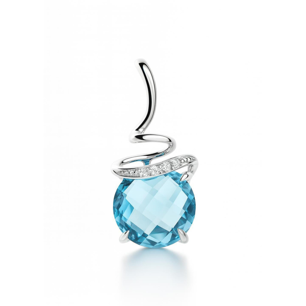 Bague Or Blanc 375 ou 750 Diamant & Topaze - Aurora - Ocarat
