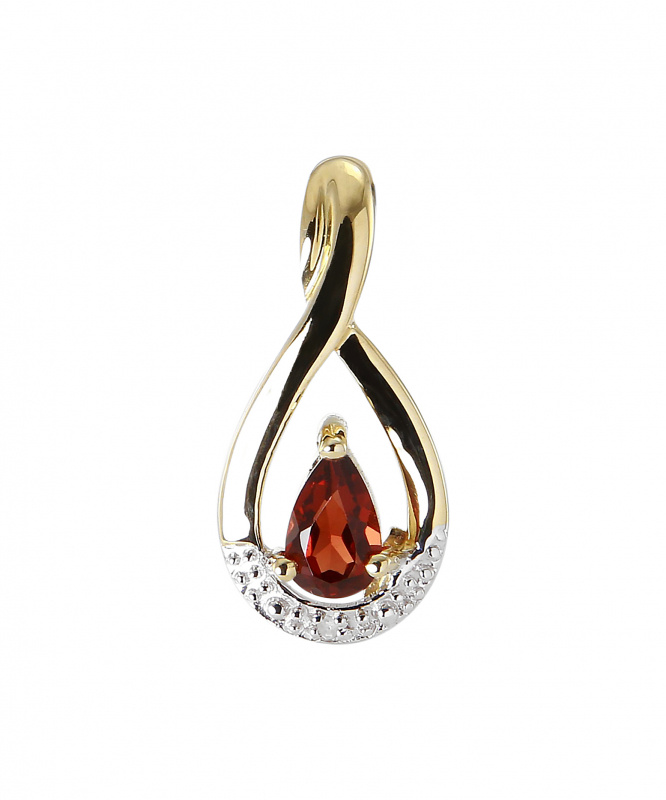 Pendentif Solitaire Grenat Poire main image 0