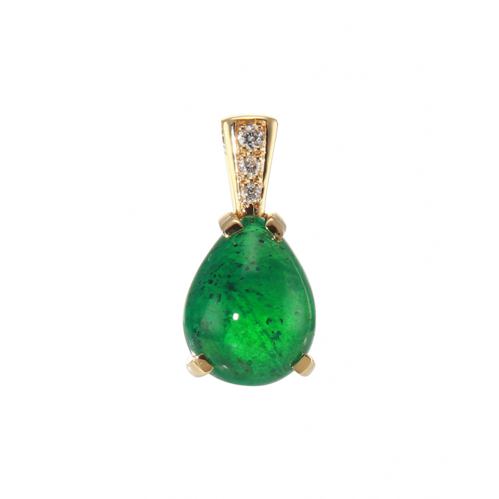 Pendentif Emeraude Améthyste Or Jaune - Aurora