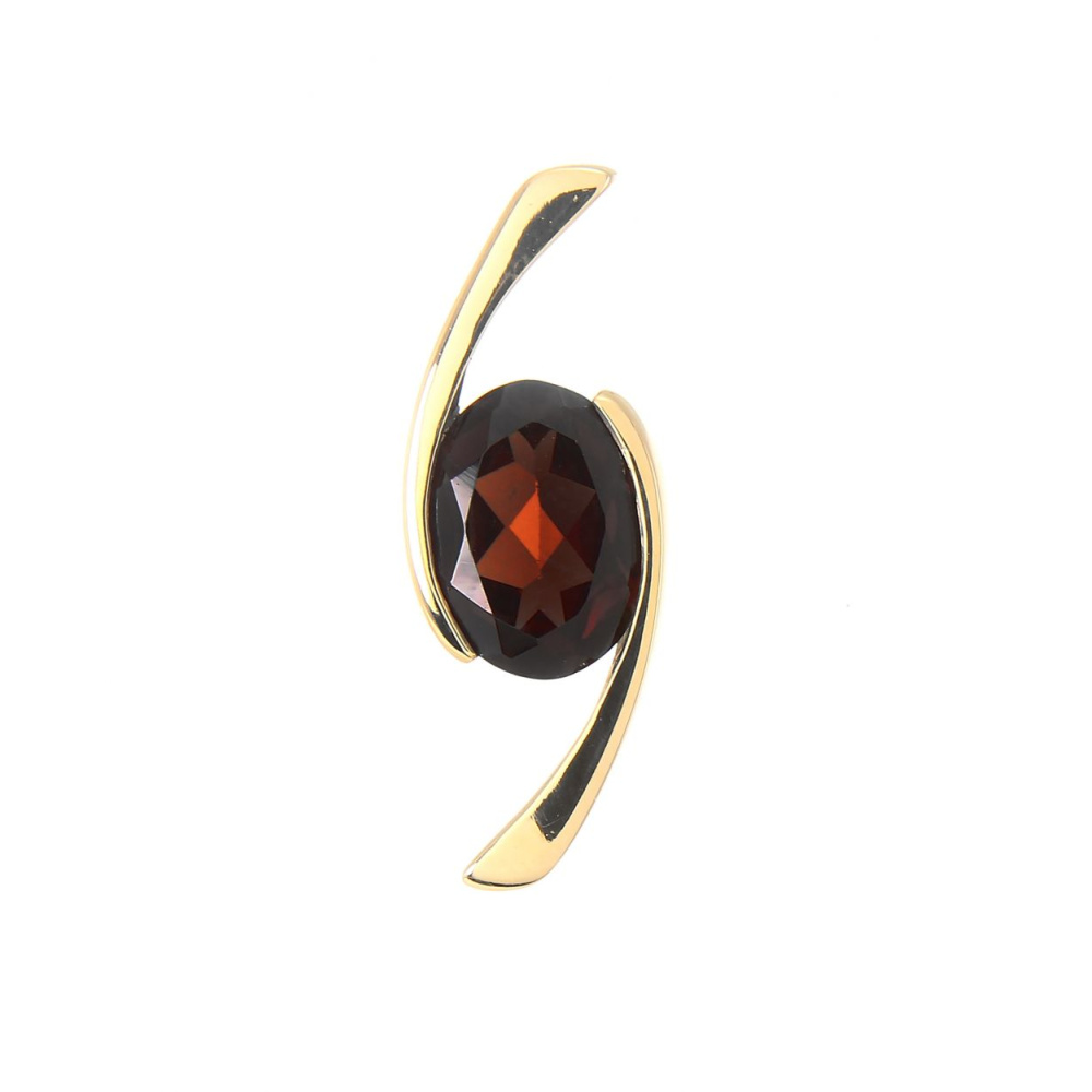 Pendentif coeur de grenat en argent