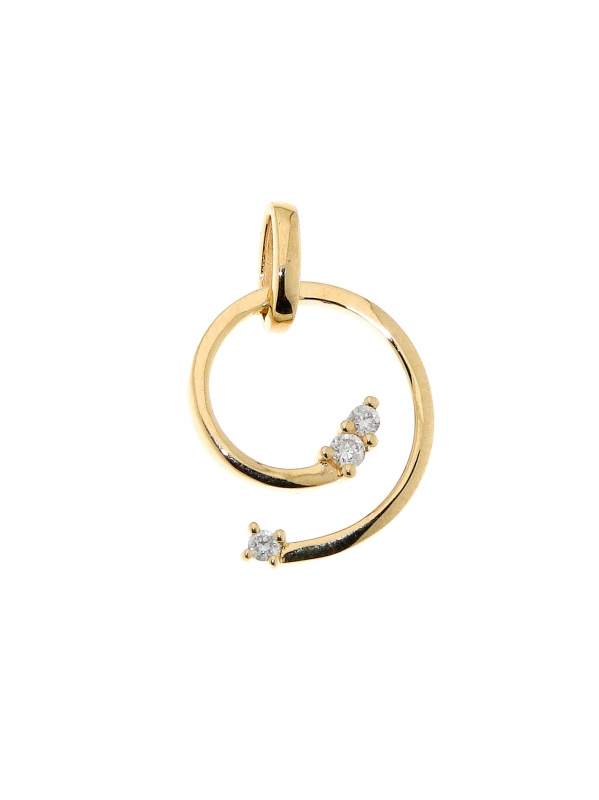 Pendentif Or  Jaune Diamant 0.06 carat - Bijoux Femme