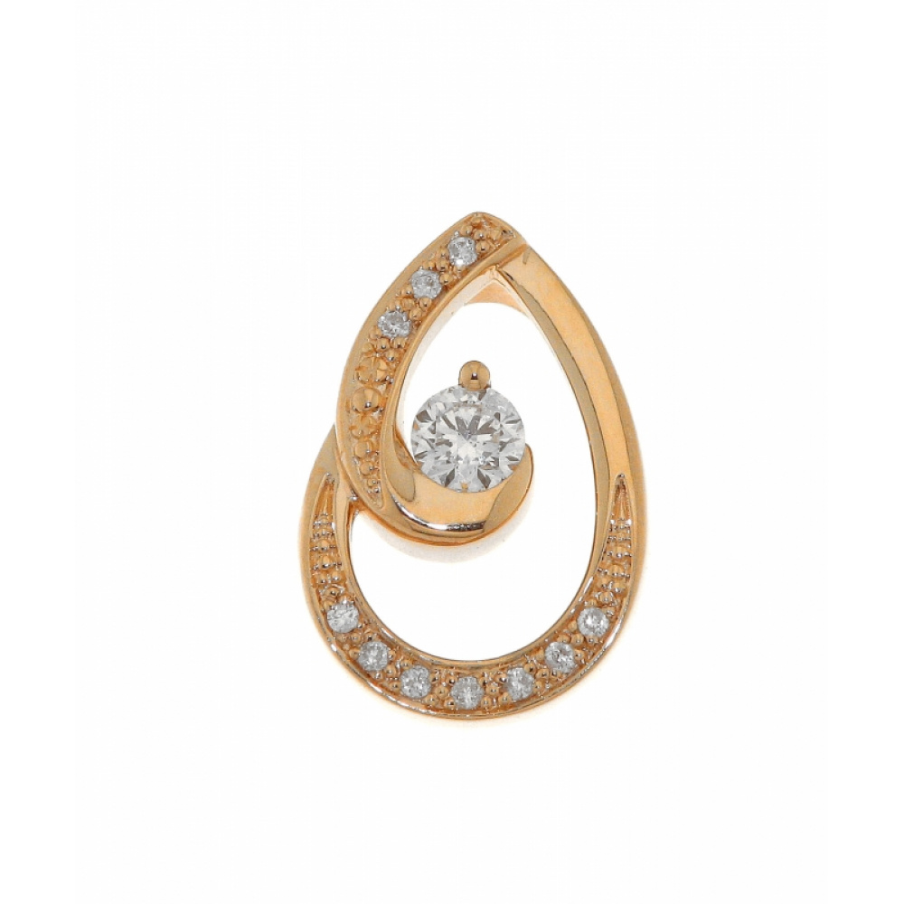 Pendentif Or Jaune Diamant 0.207 carat - Bijoux Femme