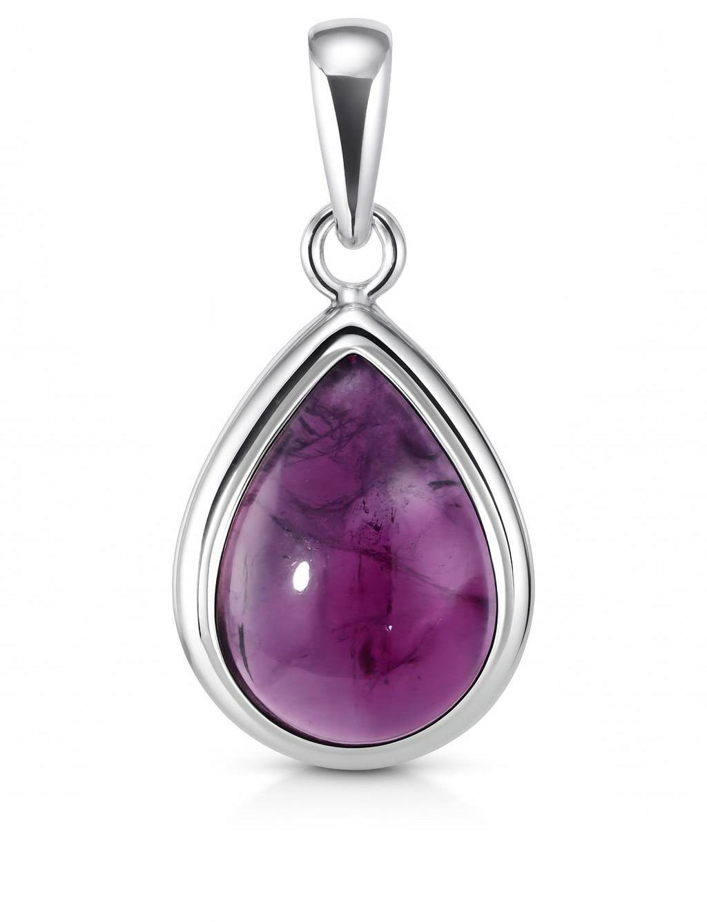 Pendentif Argent  Amethyste Poire 18x13mm