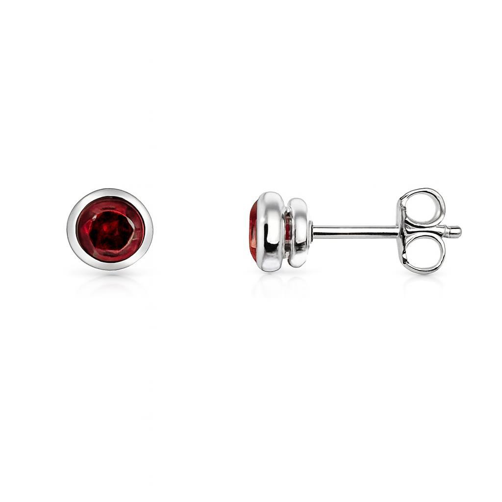 Boucles d oreilles Argent  Grenat Rond 4.5mm