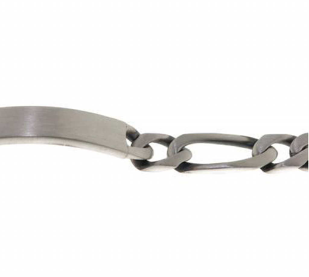 Gourmette Homme Argent Vieilli Maille Figaro 8mm 21cm