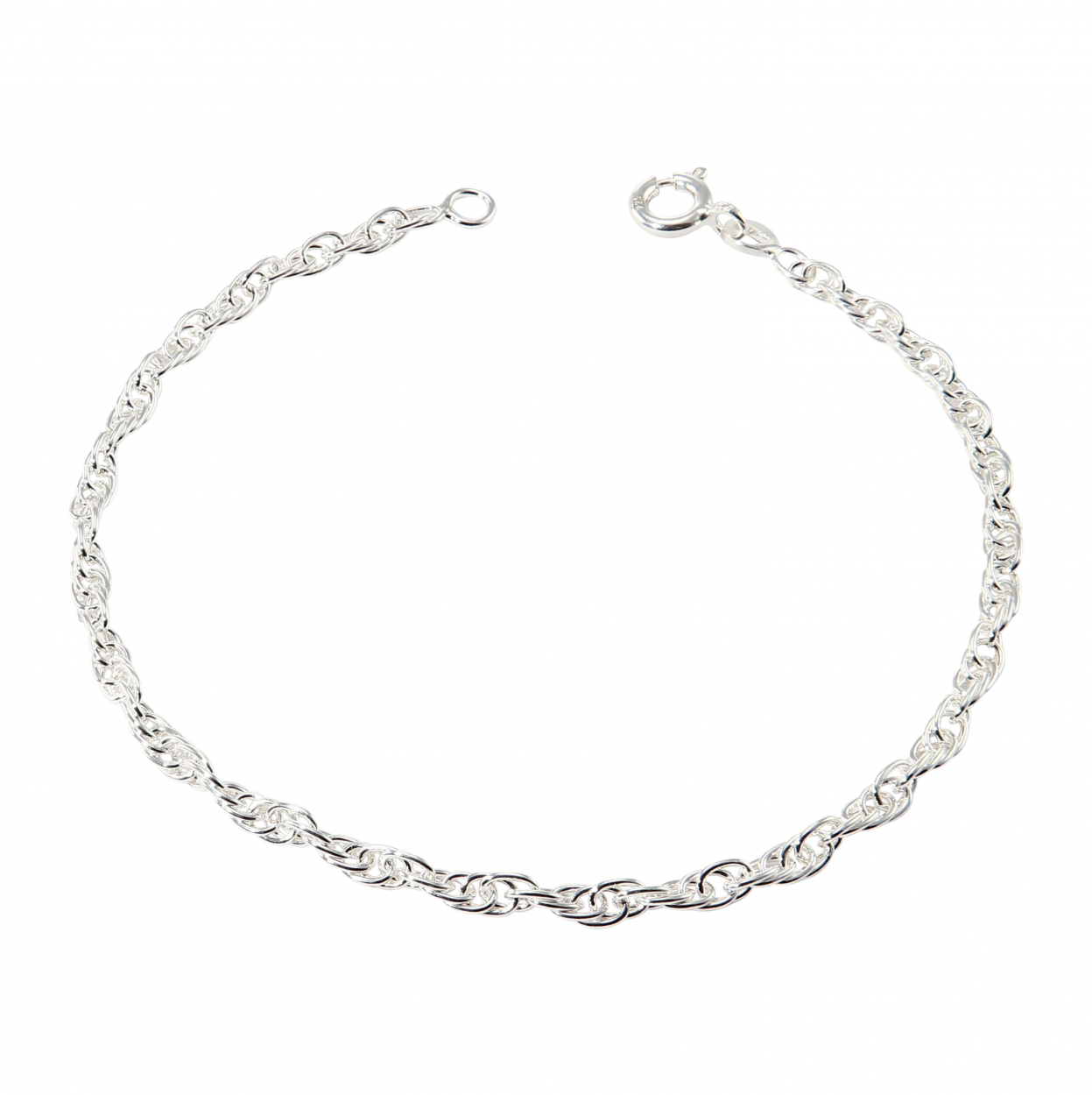 Bracelet Argent 925 Maille entrelacee 2.2mm x 18cm