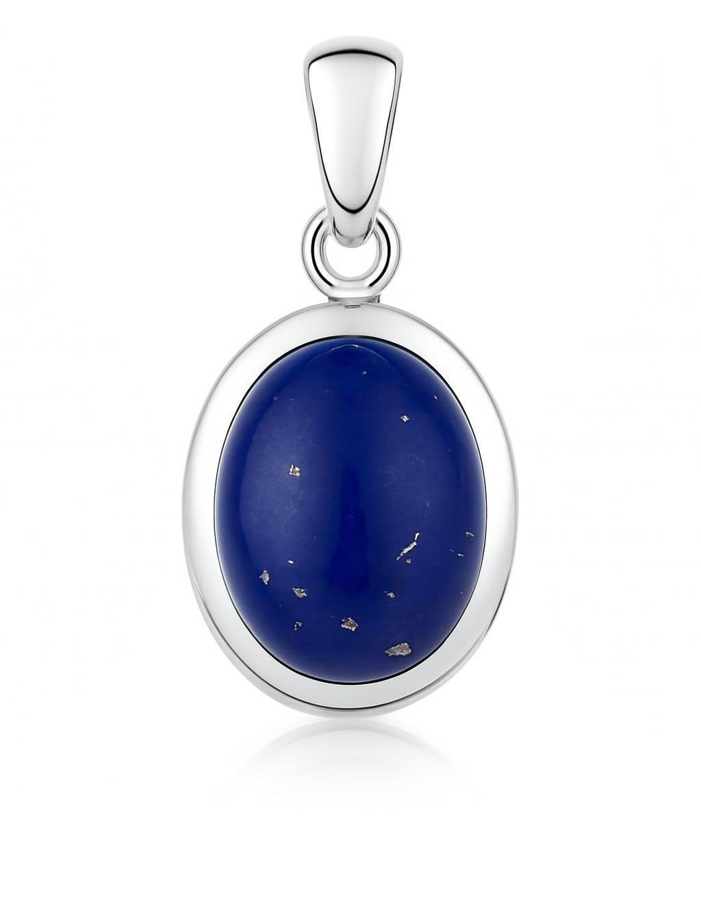 Pendentif Argent Lapis Lazuli Ovale 12x10mm