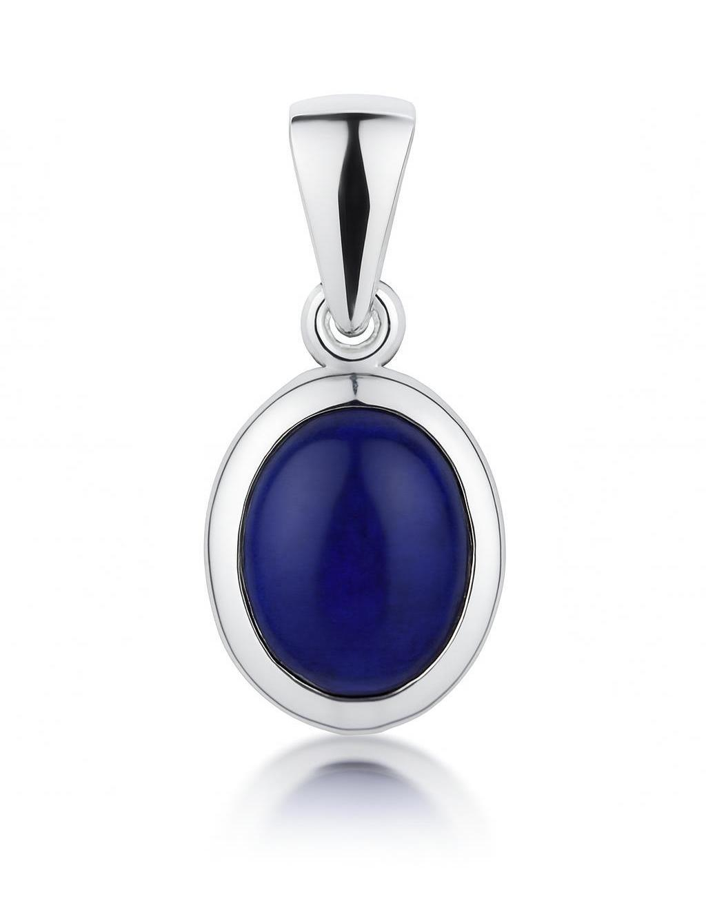 Pendentif Lapis Lazui Ovale 9x7mm en Argent 925