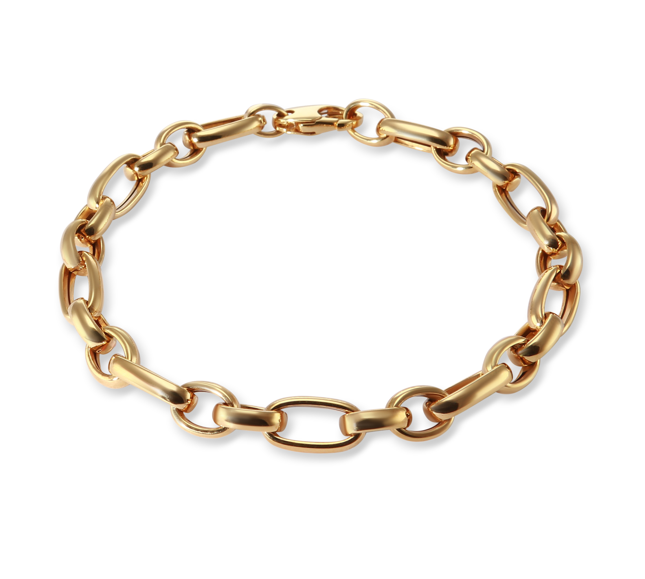 Bracelet or jaune 375 Maille ovale 6.3mm x 19cm