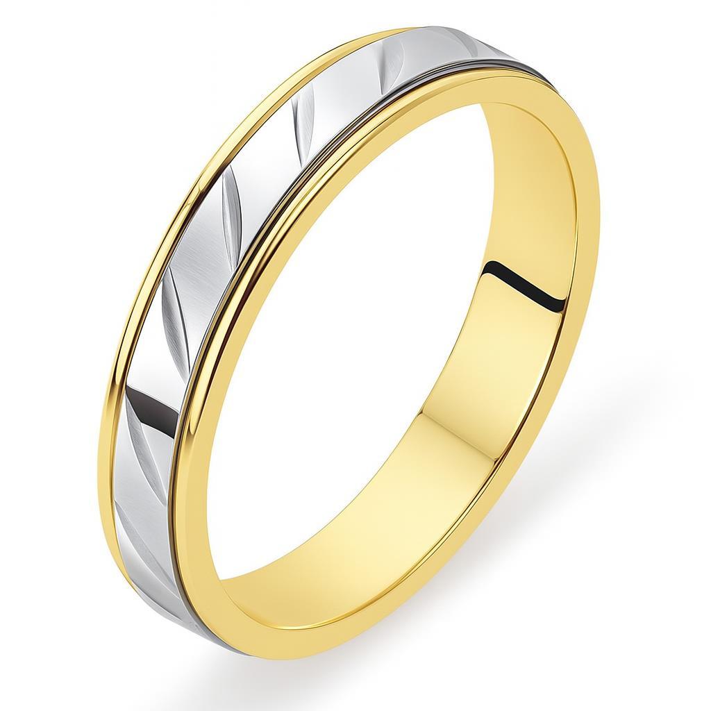 Alliance 2 Ors satinee et diamantee   3.2mm