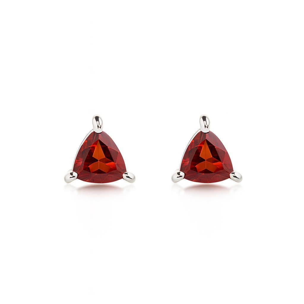 Boucles d oreilles grenat trillion 4mm en Argent 925